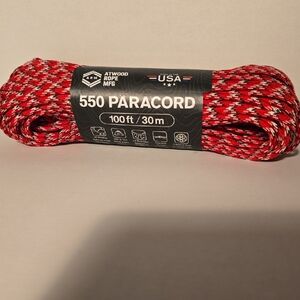 Atwood Rope MFG Red and Black 550 Paracord